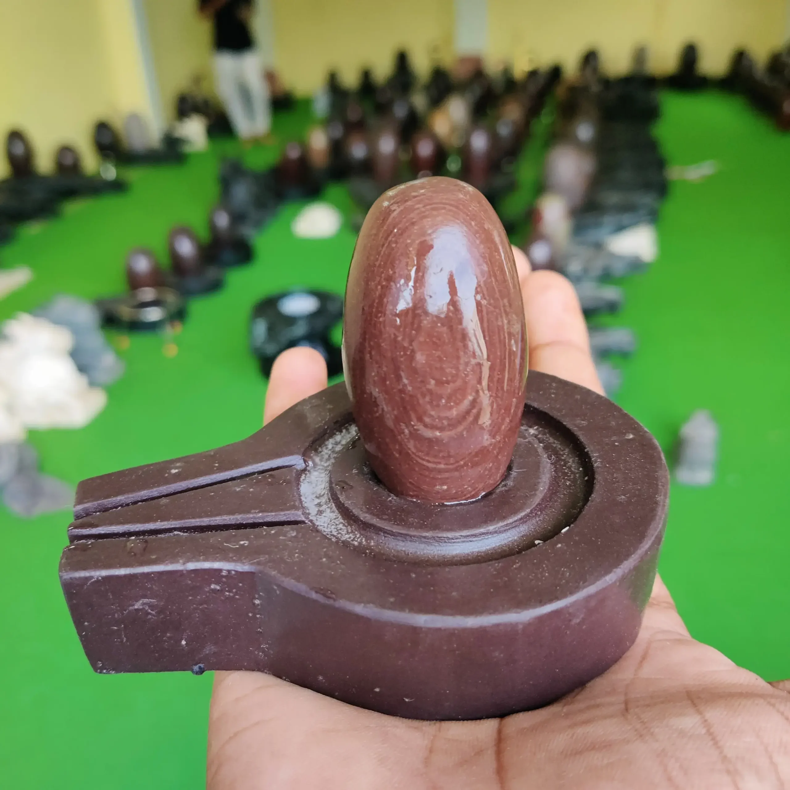 Premium 2 Inch Original Narmadeshwar Shivling with 4 Inch Jaladhari | Handcrafted Natural Narmada Stone Shivling for Home Temple