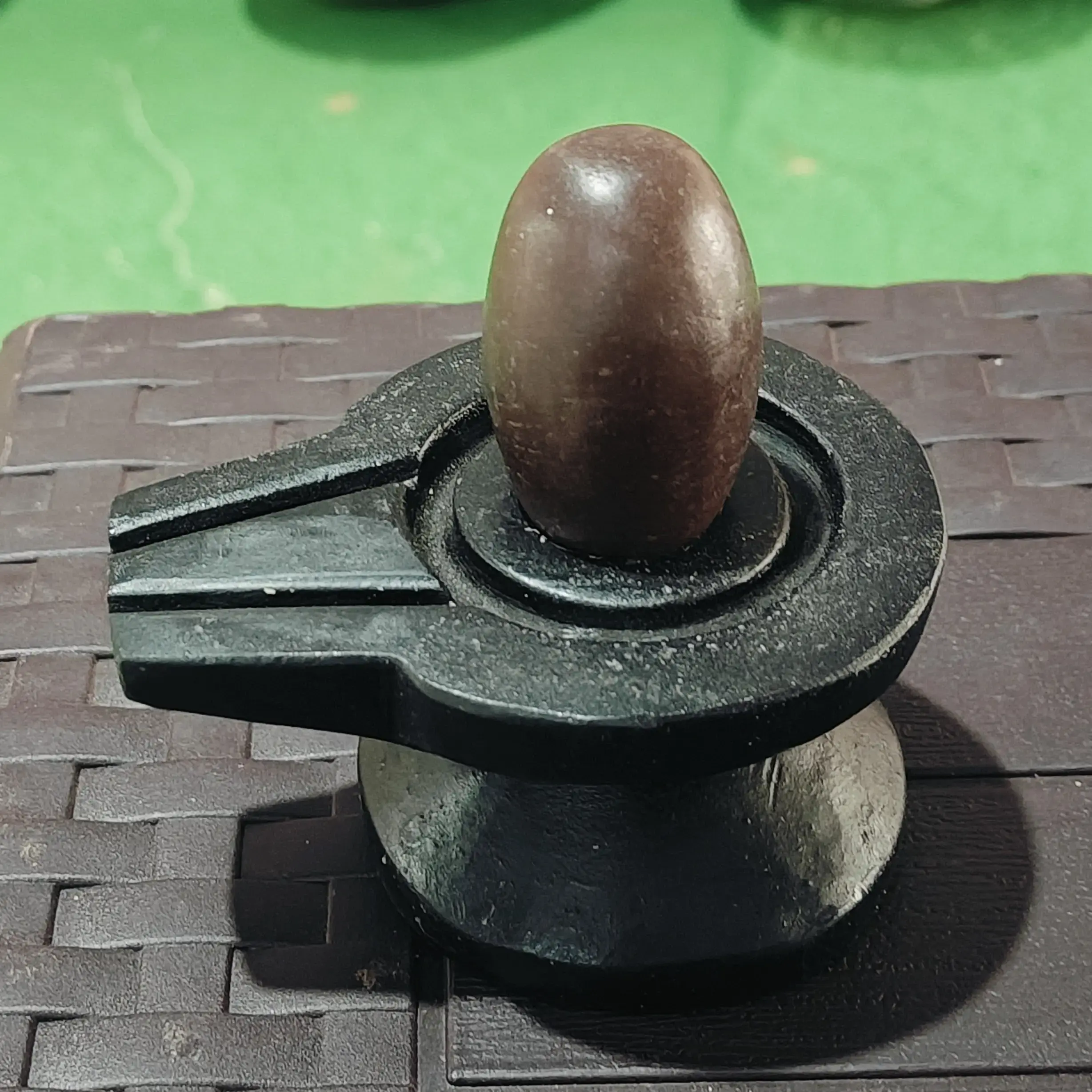 Premium 2 Inch Original Narmadeshwar Shivling with 4 Inch Jaladhari | Handcrafted Natural Stone Shivling for Home Temple