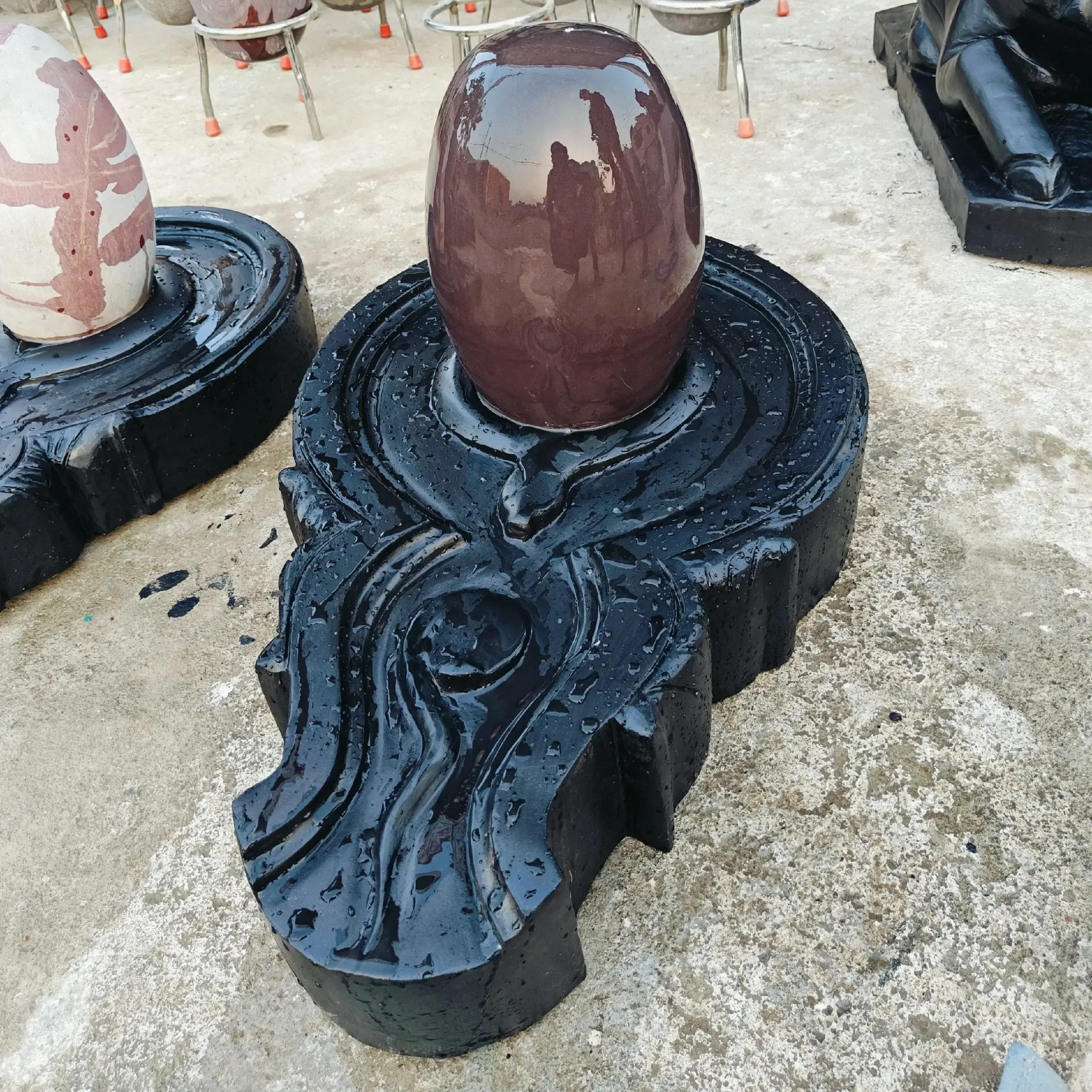 Premium 24 Inch Original Narmadeshwar Shivling with 48 Inch Designer Jaladhari | Handcrafted Natural Stone Temple Shivling
