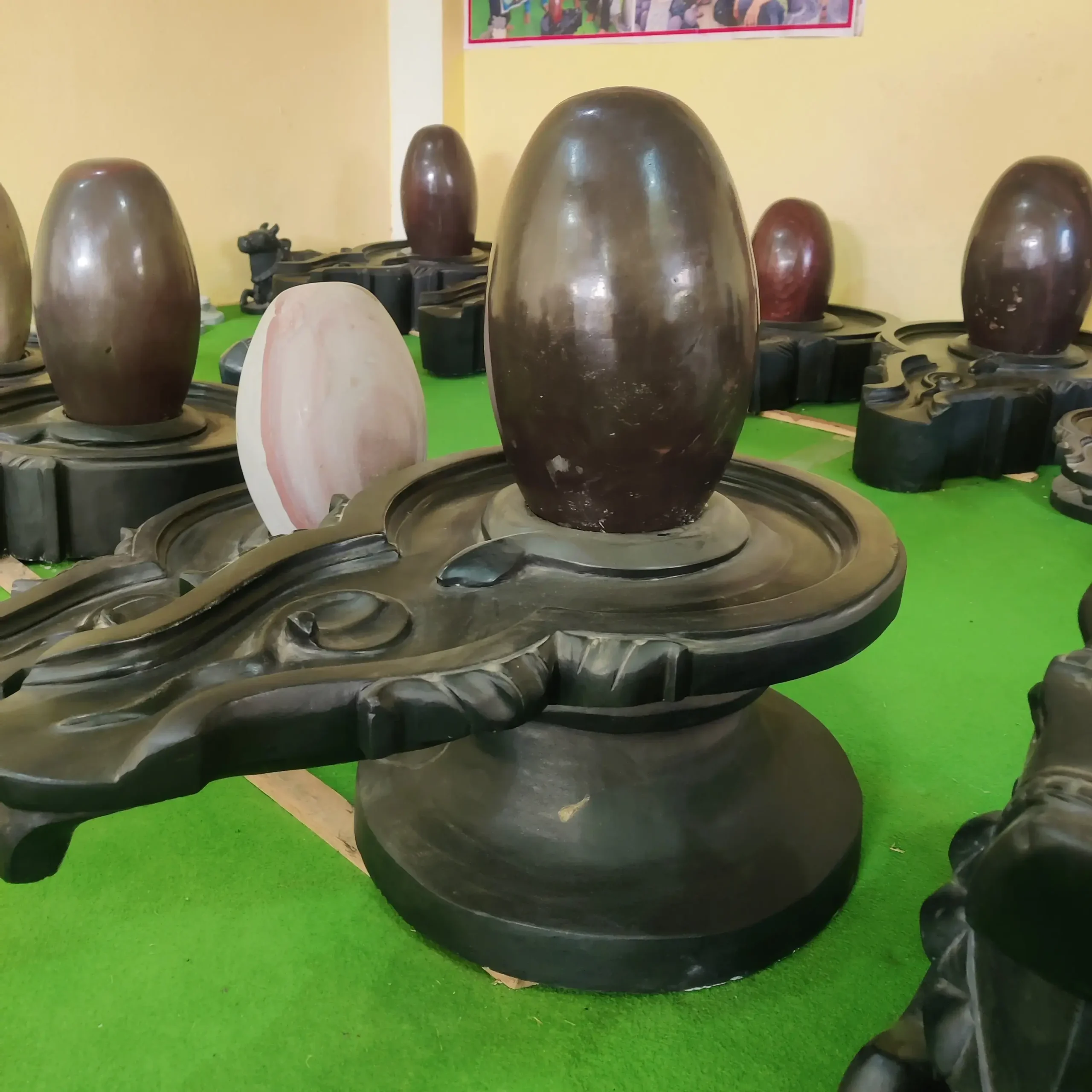 1 Feet Original Narmadeshwar Shivling with 2 Feet Premium Jaladhari | Handcrafted Natural Stone Shivling for Temple & Home