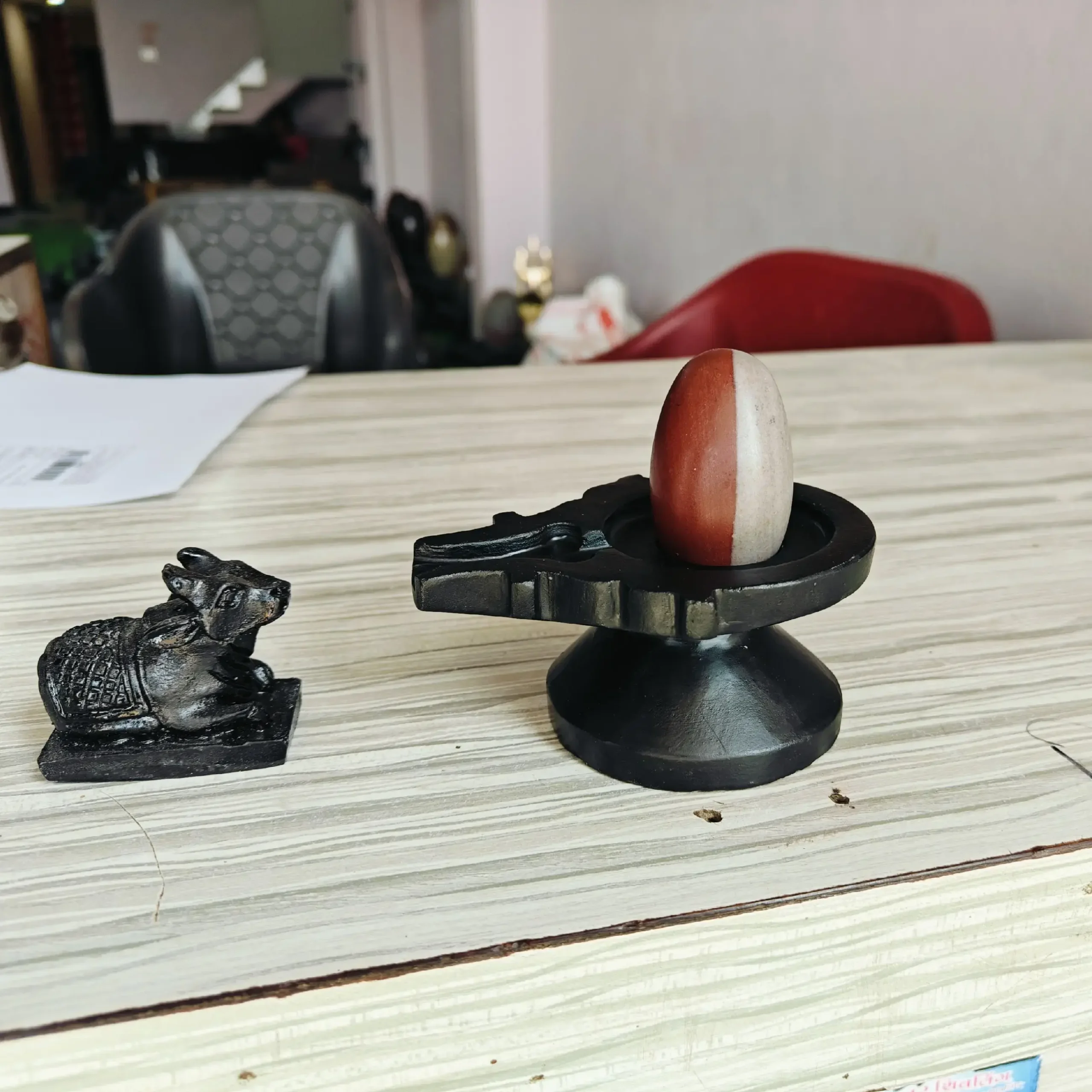 Premium 2 Inch Original Narmadeshwar Shivling with 4 Inch Jaladhari | Handcrafted Natural Stone Shivling for Home Temple - Image 2