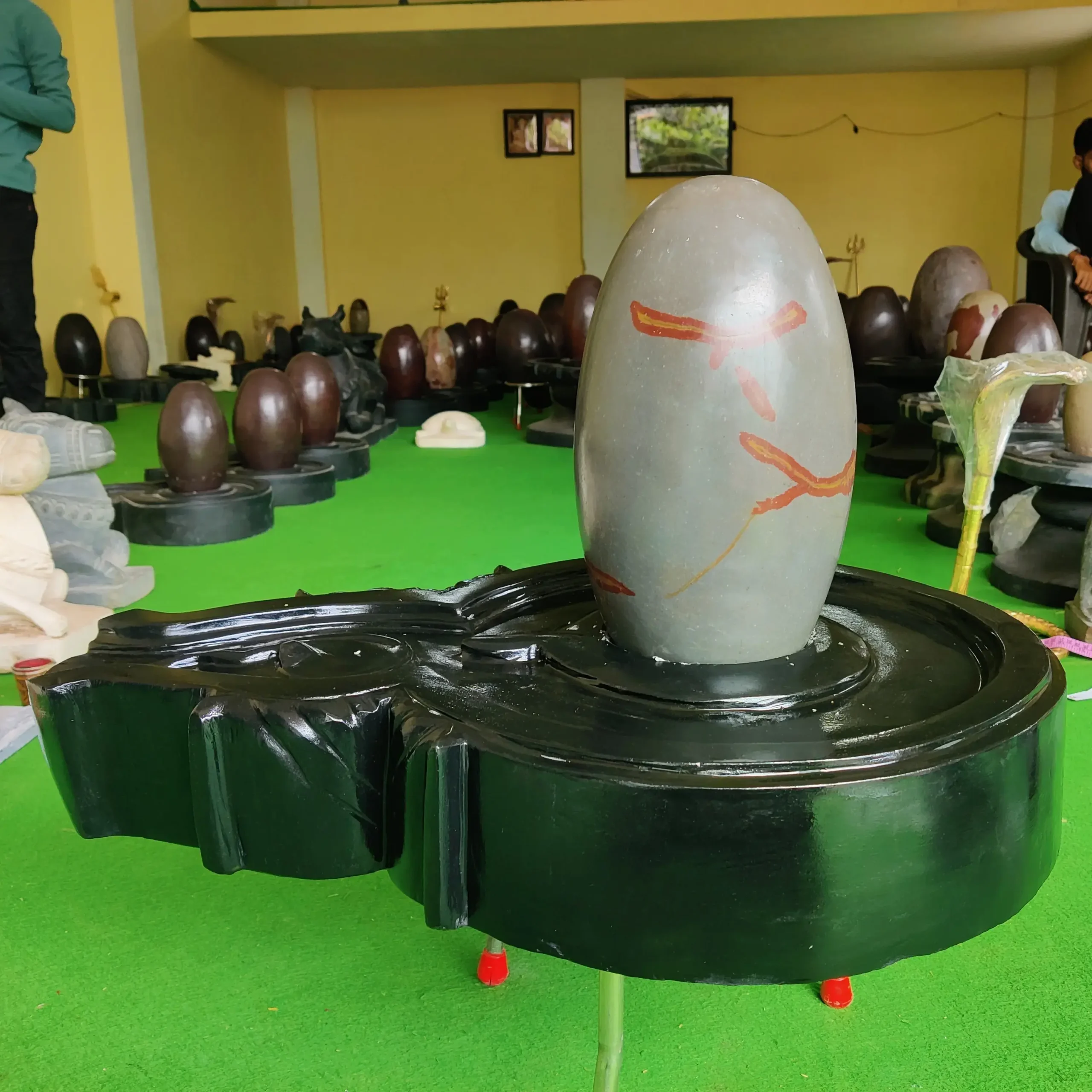 1 Feet Original Narmadeshwar Shivling with 2 Feet Premium Jaladhari | Handcrafted Sacred Stone Shivling for Home & Temple