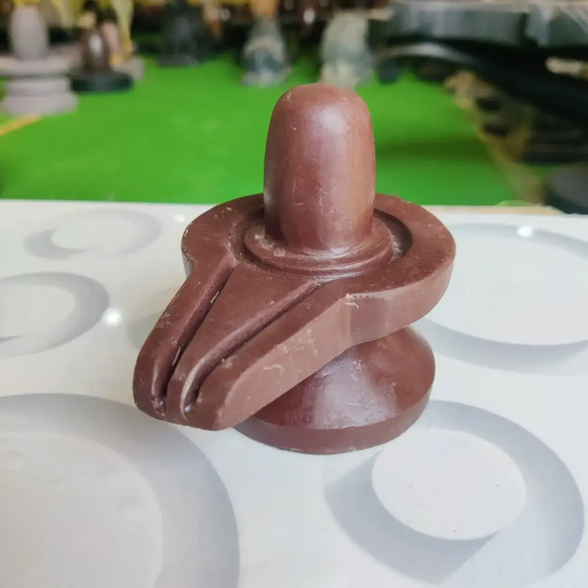 Premium 3 Inch Original Narmadeshwar Shivling with 6 Inch Jaladhari | Handcrafted Natural Stone Shivling for Home Temple
