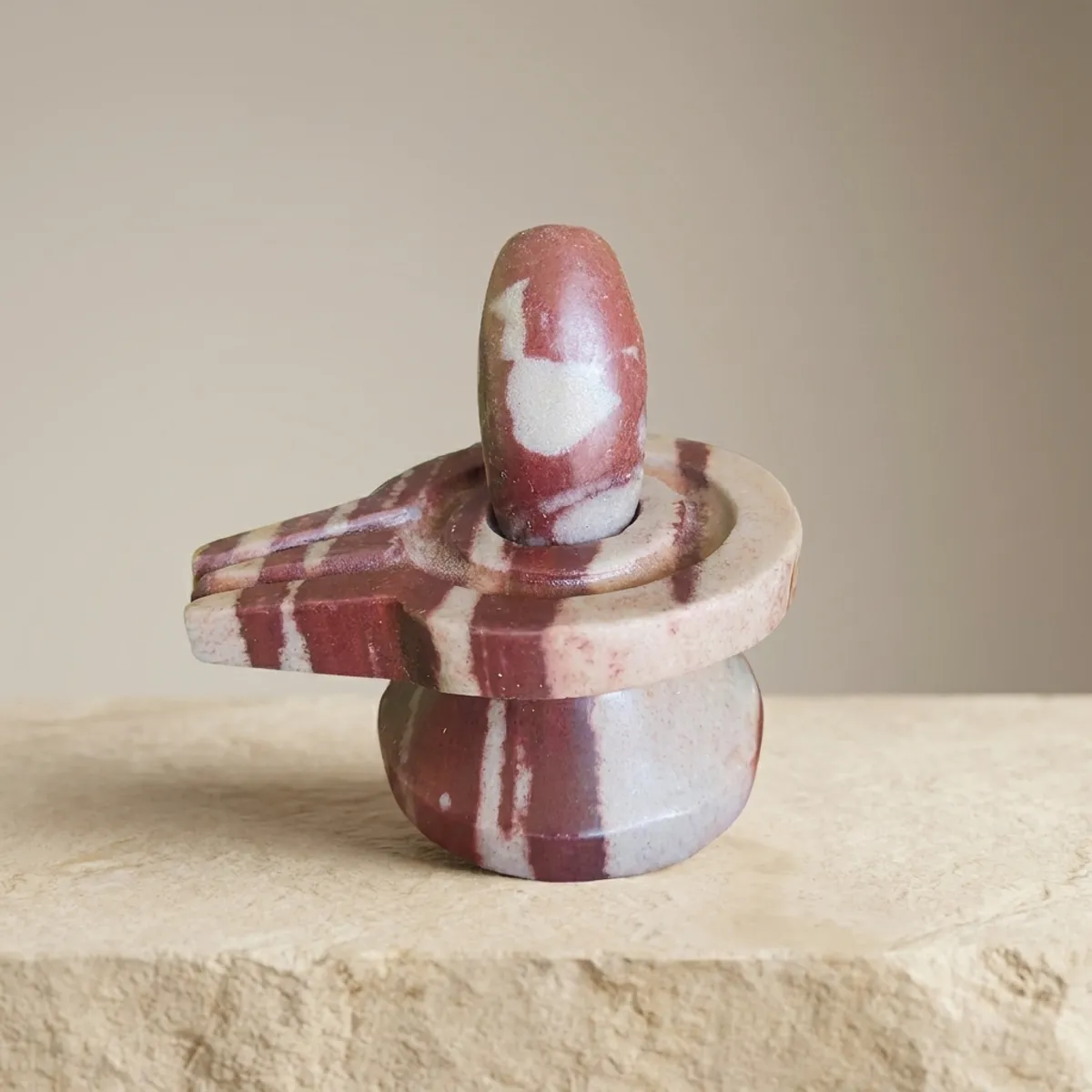 Premium Dual Tone Original Narmadeshwar Shivling with Natural Stone Jaladhari