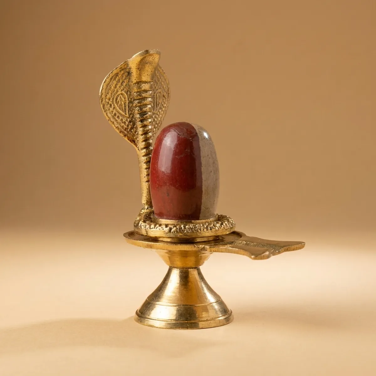 Premium Brass Narmadeshwar Shivling with Brass Nag & Jaladhari