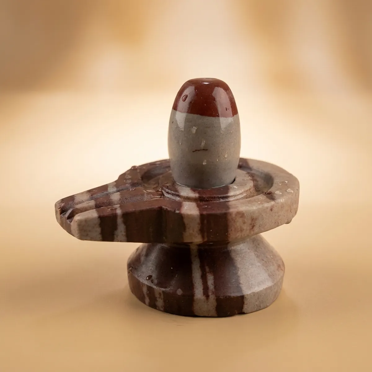 Grey Dual Tone Narmadeshwar Shivling with Designer Stone Jaladhari