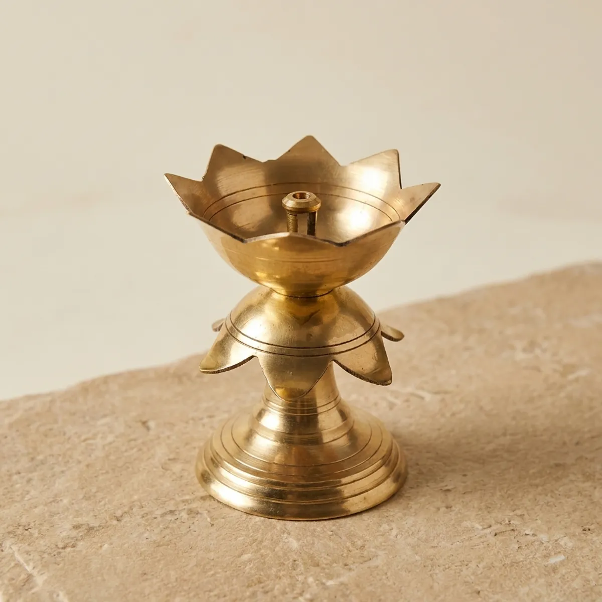 Original Brass Akhand Jyot Diya | Handcrafted Lotus Brass Oil Lamp for Home Temple & Shiva Puja