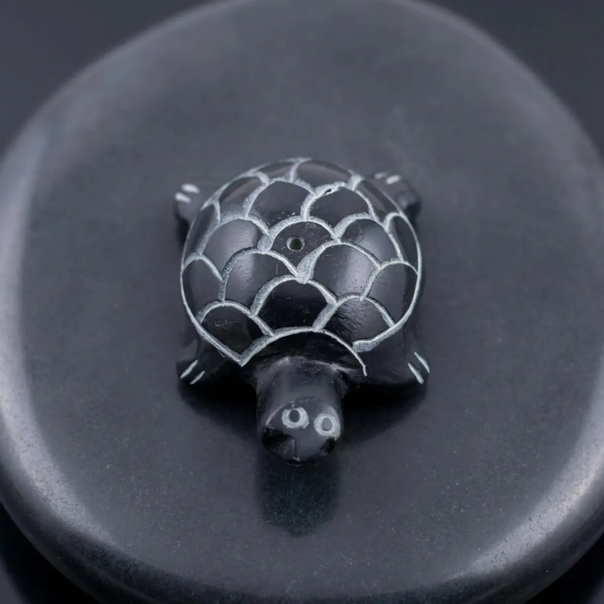 Original Black Stone Kachua (Tortoise) Idol | Handcrafted Vastu Turtle for Home Temple, Narmadeshwar Shivling & Spiritual Decor